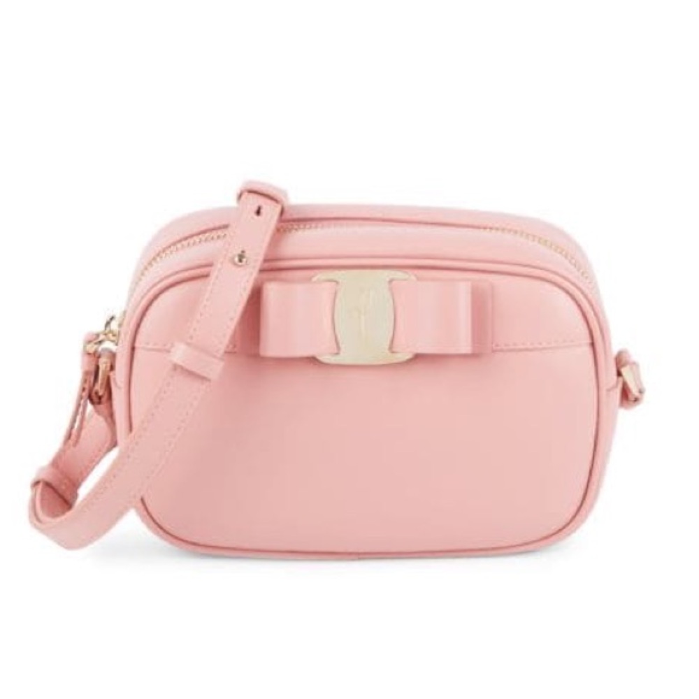 Salvatore Ferragamo pink Vara Bow Leather Camera Bag